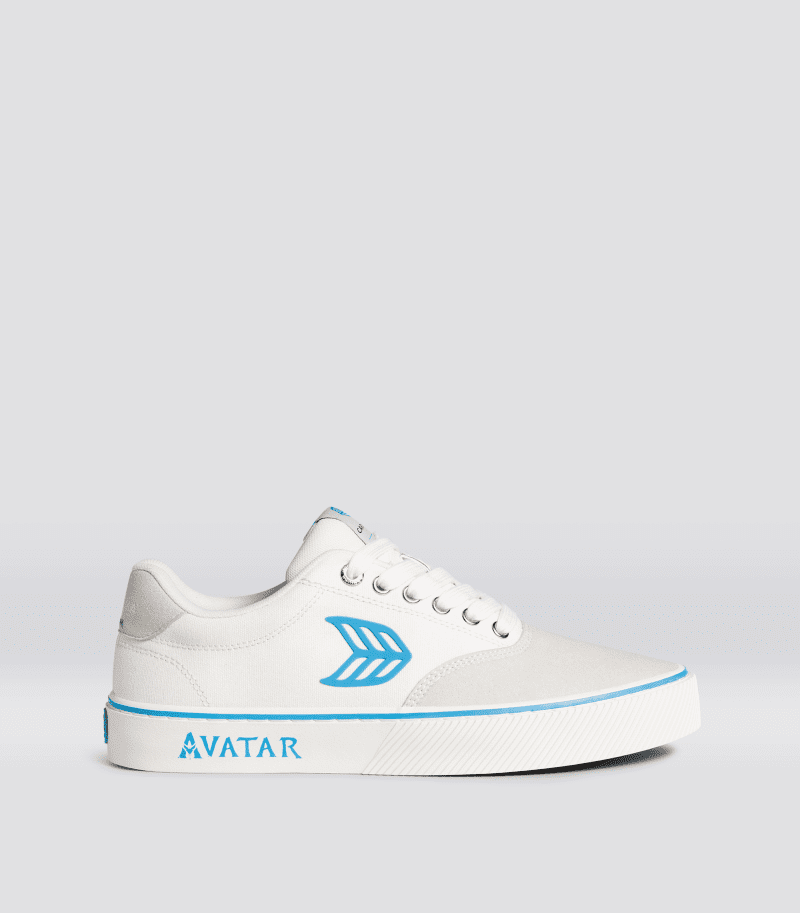 avatar naioca pro off white blue canvas sneaker.side view