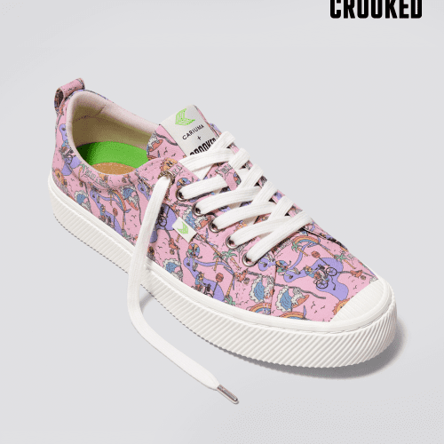 crooked oca low pink graphic print canvas sneaker.fb feed 27448fbd 8fc5 44a7 972d b26ab4e81853