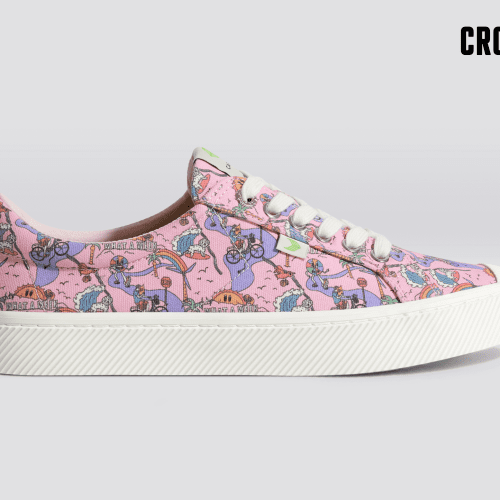 crooked oca low pink graphic print canvas sneaker.slideshow1 4d0ddd45 7594 4186 9ec0 58d2e7b50f1f