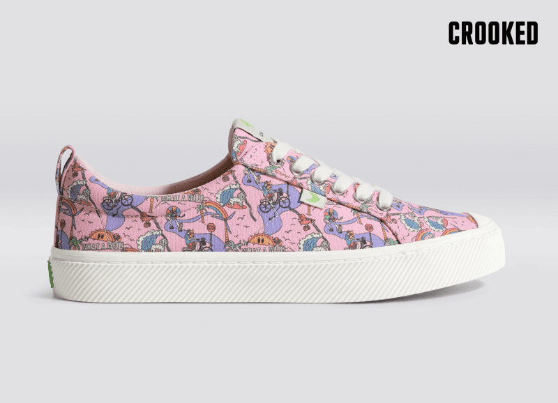 crooked oca low pink graphic print canvas sneaker.slideshow1 4d0ddd45 7594 4186 9ec0 58d2e7b50f1f