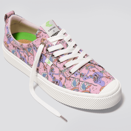 crooked oca low pink graphic print canvas sneaker.slideshow2 0935da98 e701 40c7 83c3 fa4ede8efec4