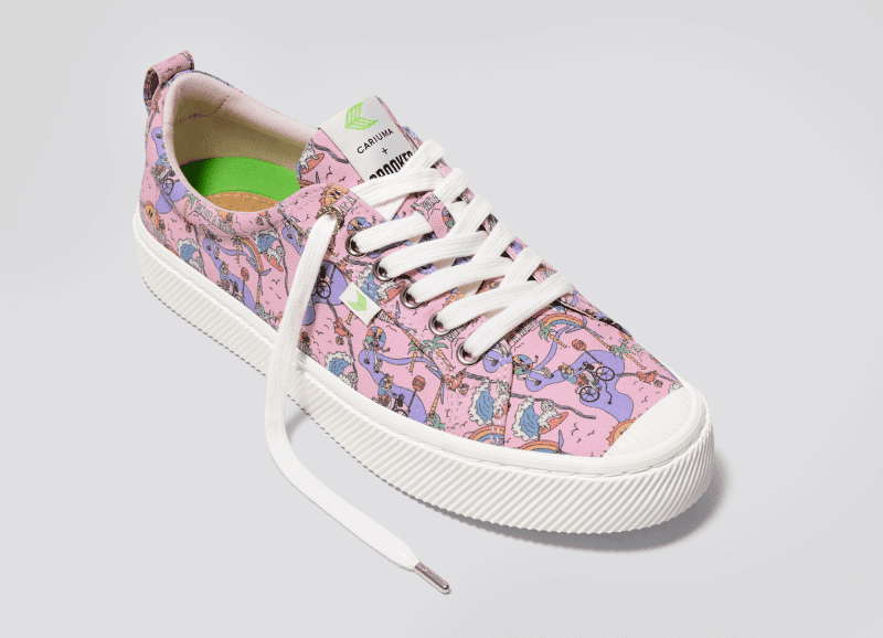 crooked oca low pink graphic print canvas sneaker.slideshow2 0935da98 e701 40c7 83c3 fa4ede8efec4