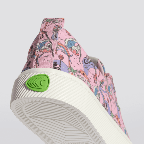 crooked oca low pink graphic print canvas sneaker.slideshow4 4699416b 832d 4bb5 ba3a 7472036e05d7