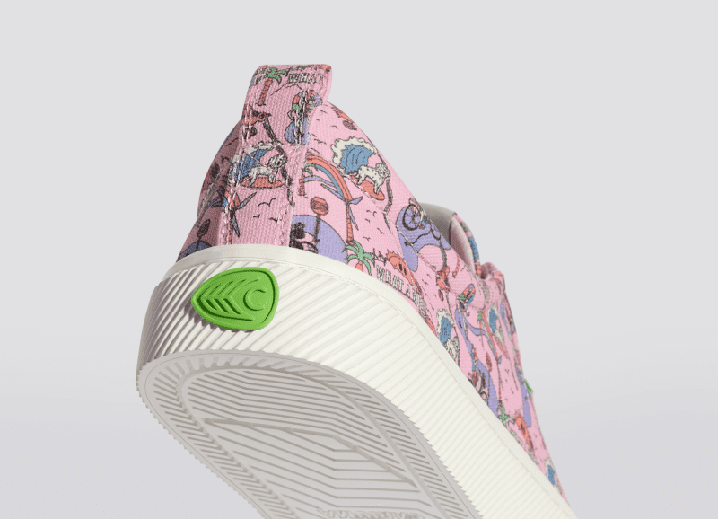 crooked oca low pink graphic print canvas sneaker.slideshow4 4699416b 832d 4bb5 ba3a 7472036e05d7