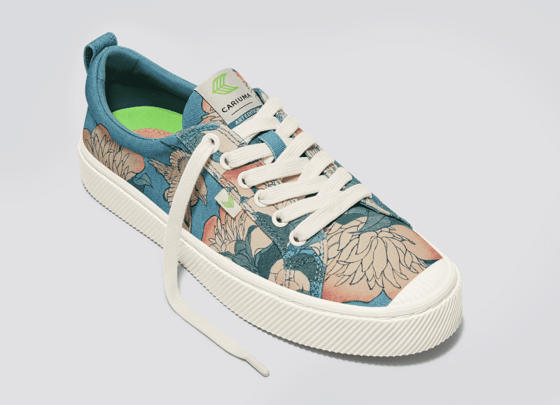 hokusai oca low peonies and canary print canvas sneaker.slideshow2