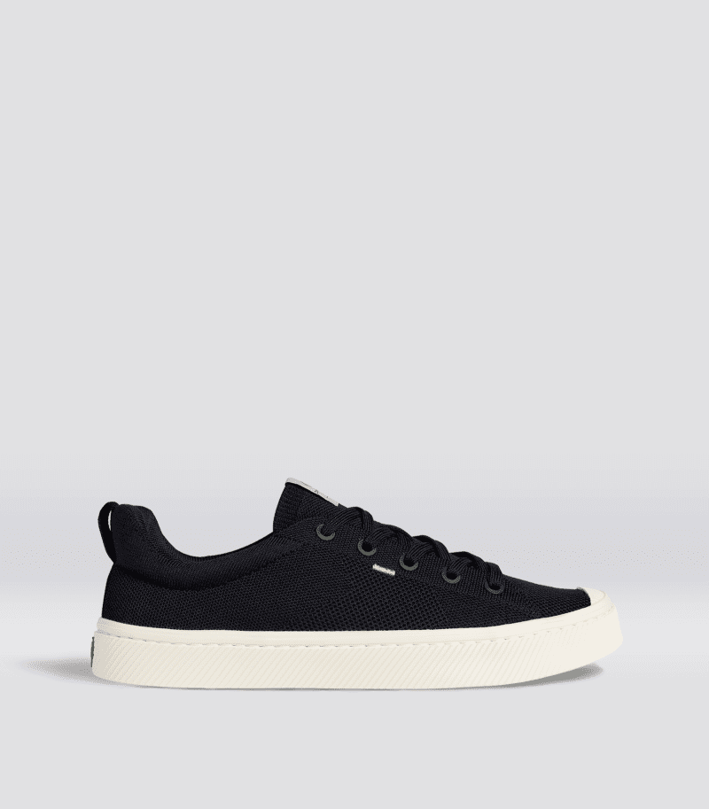 ibi black knit sneaker side view