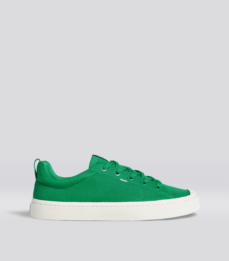 ibi green knit sneaker.side view