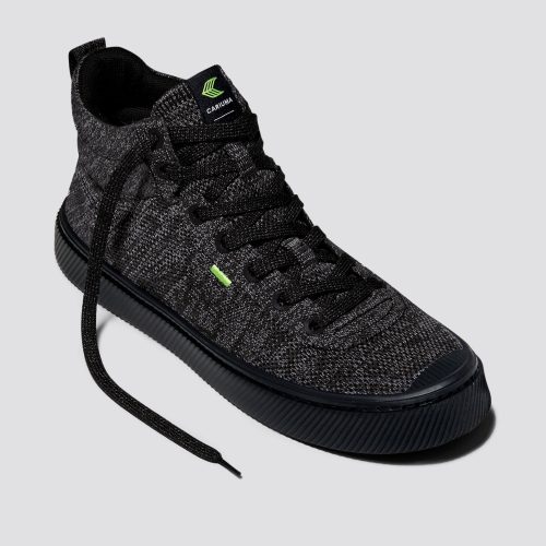 ibi high stone black knit sneaker.fb feed