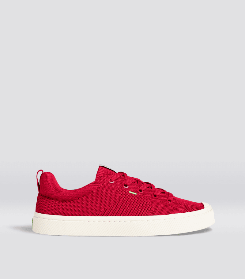 ibi raw red knit sneaker.side view