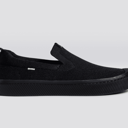 ibi slip on all black knit sneaker.slideshow1