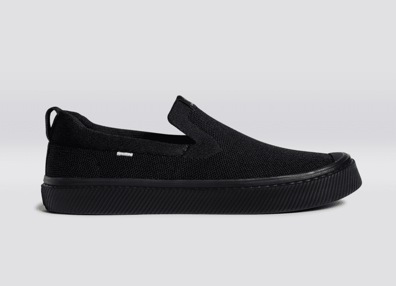 ibi slip on all black knit sneaker.slideshow1