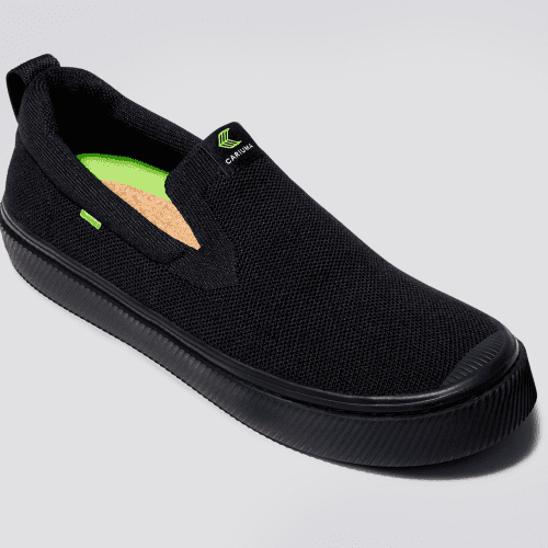 ibi slip on all black knit sneaker.slideshow3