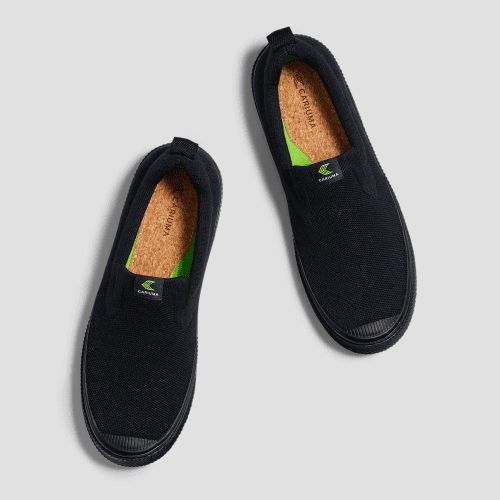 ibi slip on all black knit sneaker.slideshow5