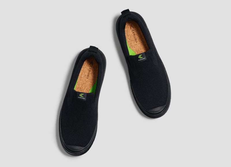 ibi slip on all black knit sneaker.slideshow5