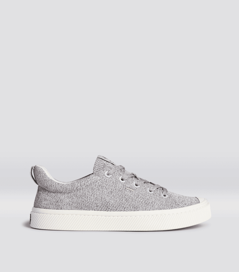 ibi stone light grey knit sneaker.side view 4f3105c7 b564 4e4c bf62 016c53acec40