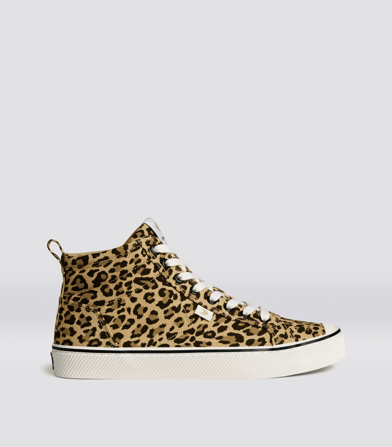 leopard oca high leopard canvas sneaker.side view