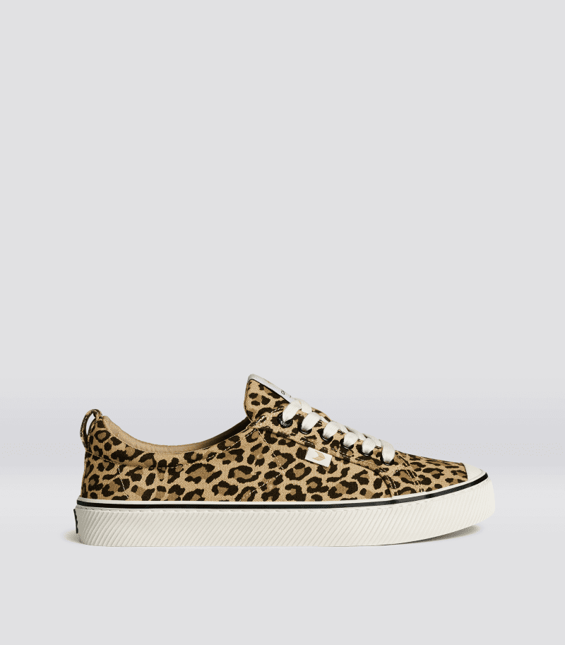 leopard oca low leopard canvas sneaker.side view