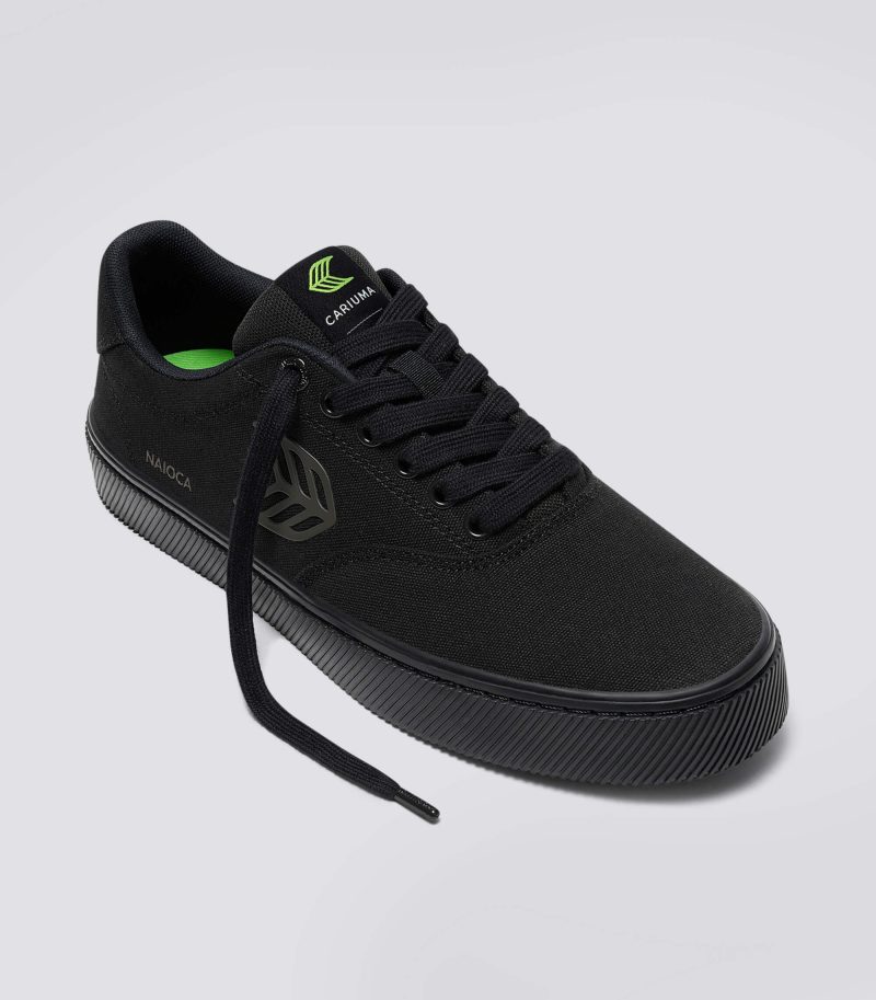 naioca all black canvas sneaker.fb feed