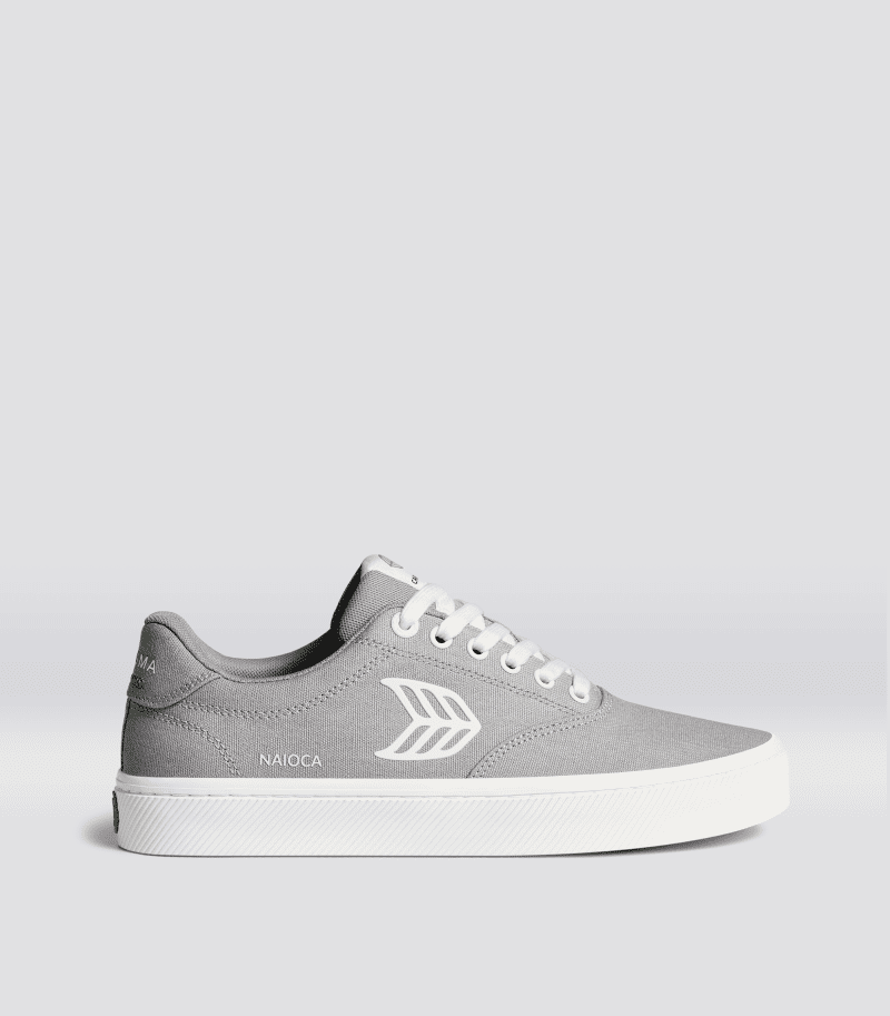 naioca grey canvas sneaker.side view