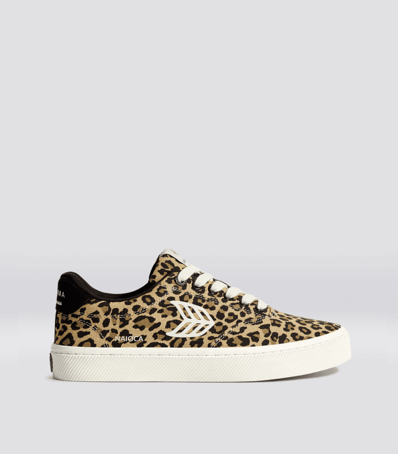 naioca leopard canvas sneaker.side view