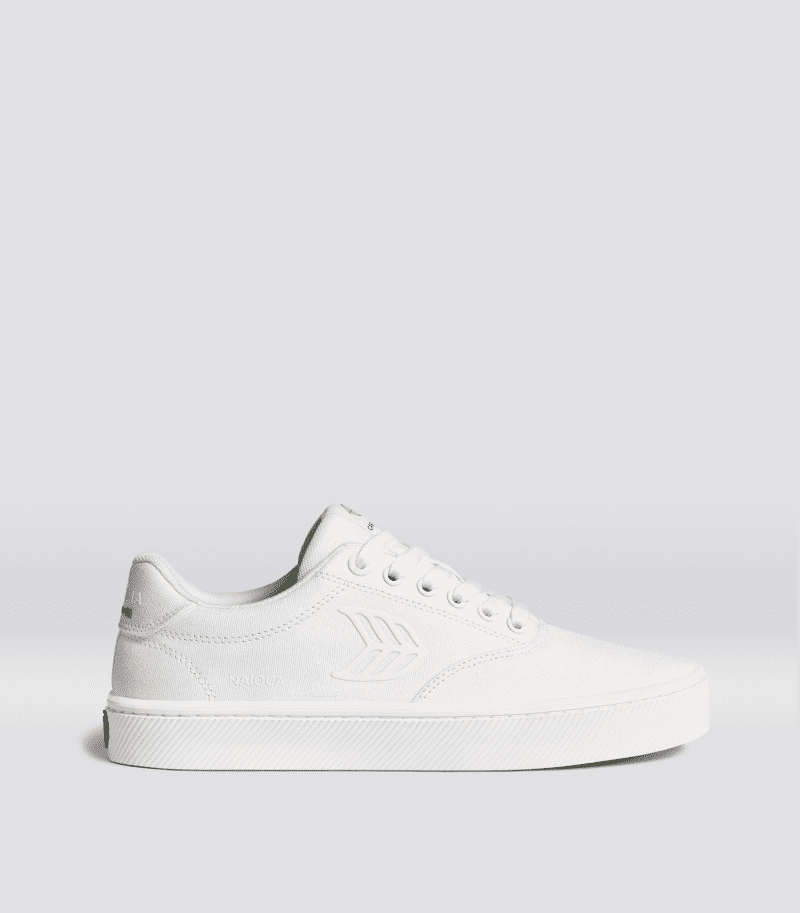 naioca off white canvas sneaker.side view