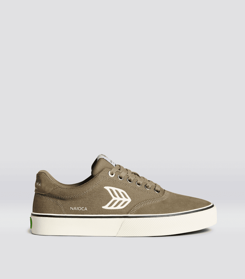 naioca skate sand ivory logo sneaker.side view