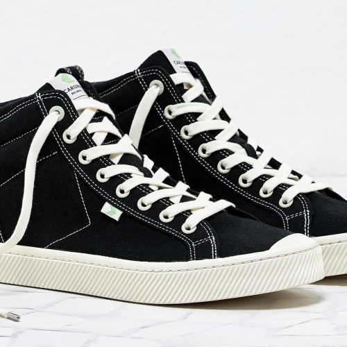 oca high black canvas sneaker women angled view.feature 1 76640c36 f0d7 4de1 8ad4 2918033d4f57