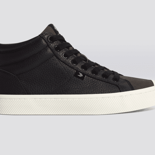 oca high black premium leather dark khaki suede sneaker.slideshow1