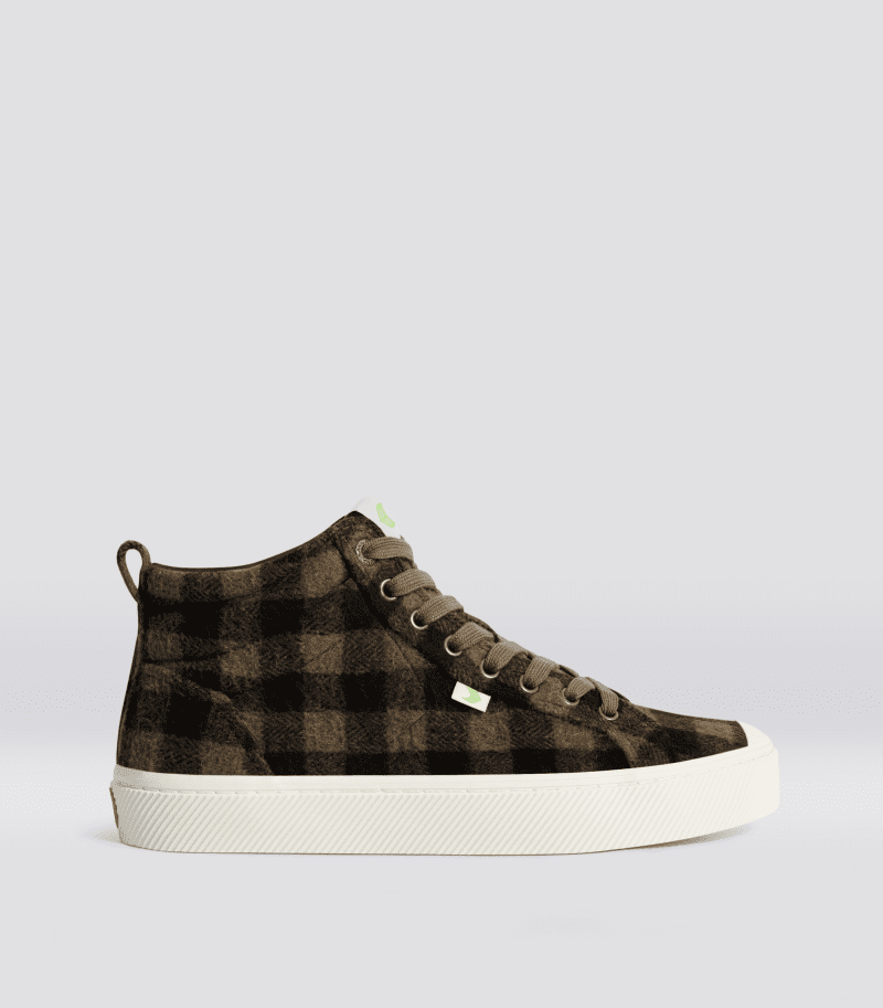 oca high brown plaid canvas.side view 483428ed 008e 47cc 9c95 1b402070945d