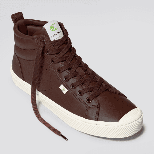 oca high brown premium leather sneaker.feature 1