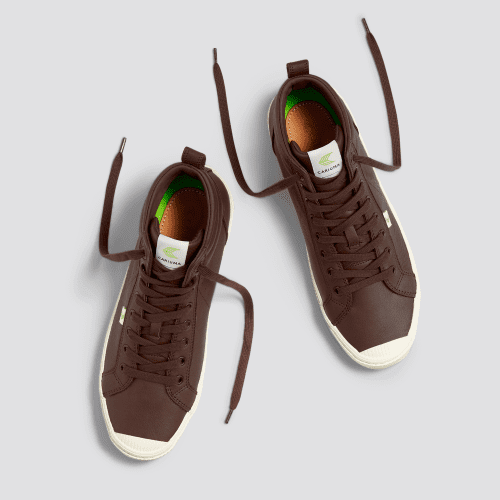 oca high brown premium leather sneaker.feature 3