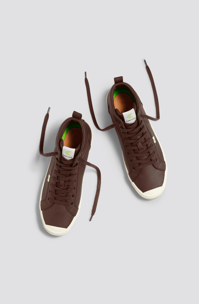 oca high brown premium leather sneaker.feature 3