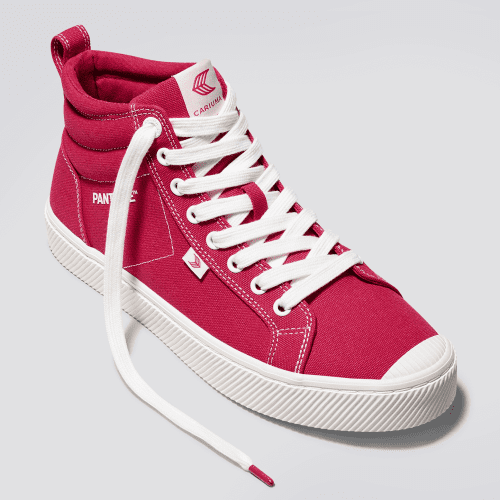 oca high pantone viva magenta off white canvas sneaker.slideshow3