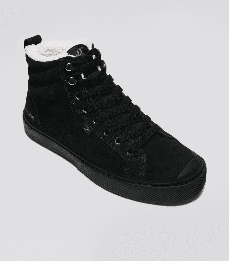 oca high therma hooks all black suede sneaker.fb feed