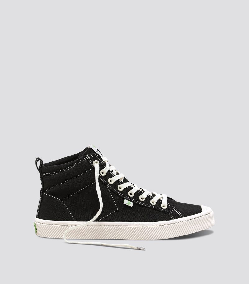 oca high washed black contrast thread canvas sneaker side view 64a65866 19b3 424d b4dc 7a1b33c025b9