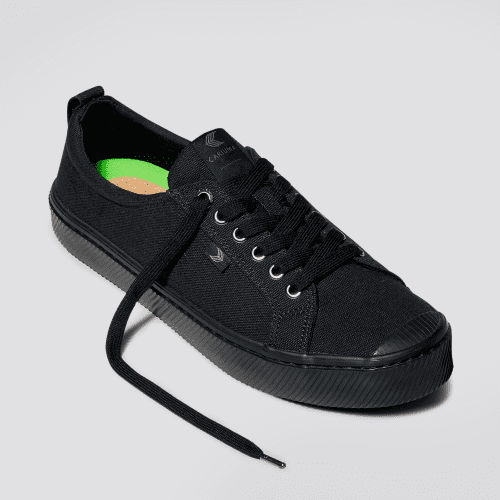 oca low all black canvas sneaker.fb feed