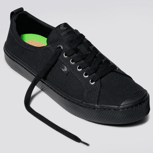 oca low all black canvas sneaker.feature 1