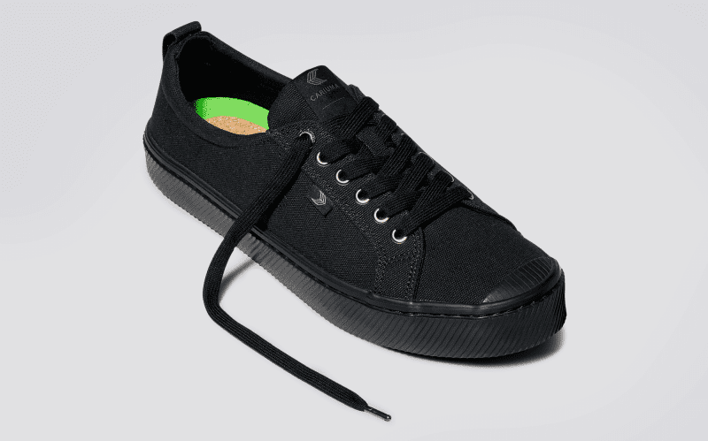 oca low all black canvas sneaker.feature 1