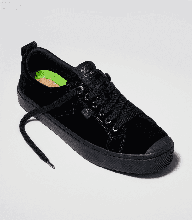 oca low all black suede sneaker.fb feed