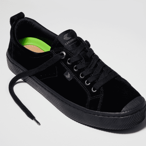 oca low all black suede sneaker.feature 1