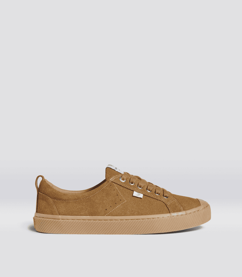 oca low all camel suede sneaker side view