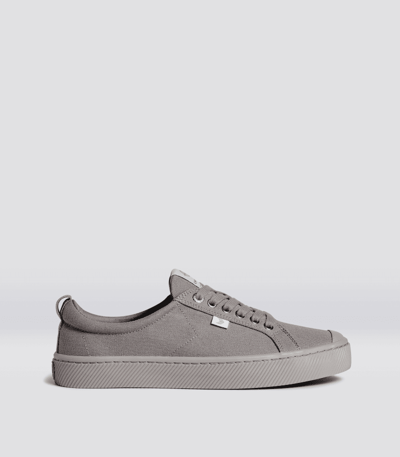 oca low all grey canvas sneaker.side view