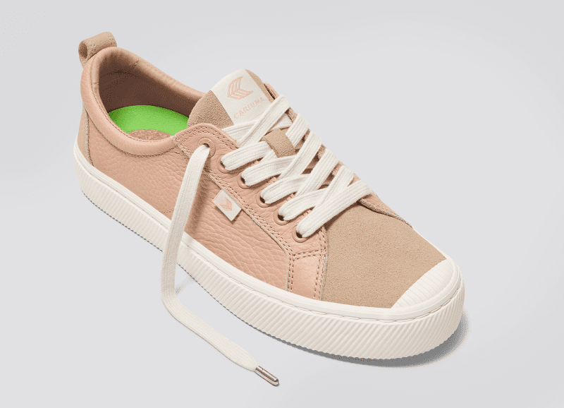 oca low beige nude suede premium leather sneaker.slideshow2