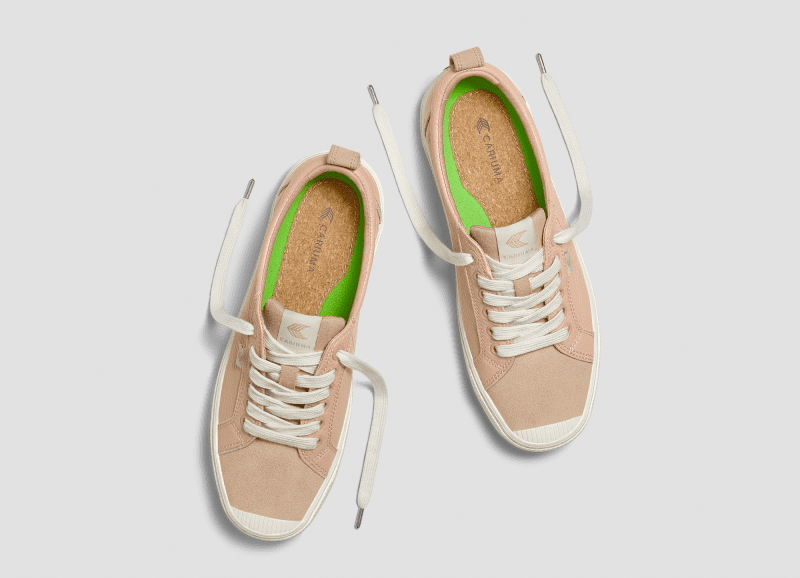 oca low beige nude suede premium leather sneaker.slideshow5