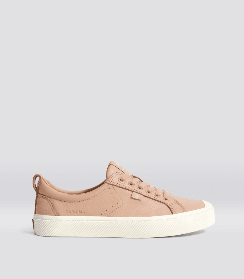 oca low beige premium leather sneaker.side view 4fd239eb c1ef 473b a0fe 44d7c155d923