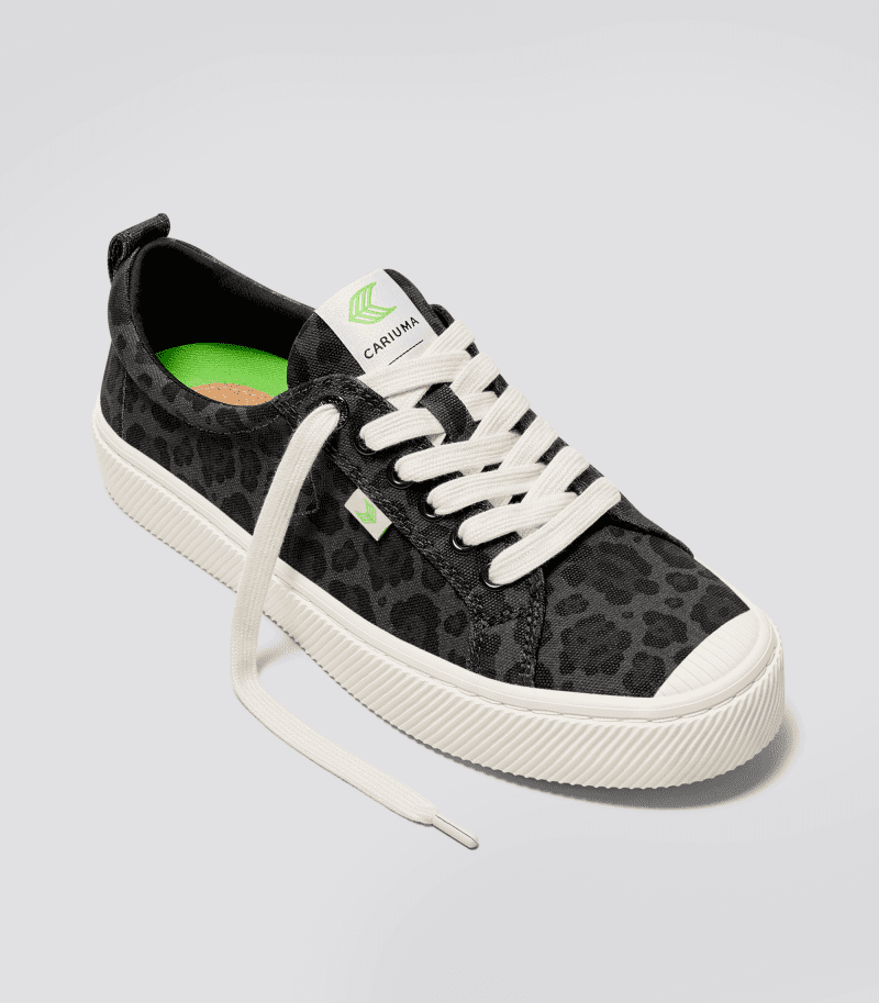 oca low black jaguar print canvas sneaker.fb feed