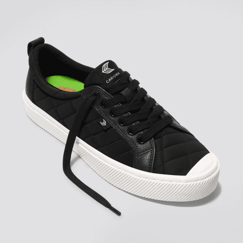 oca low black quilt recycled sneaker.fb feed