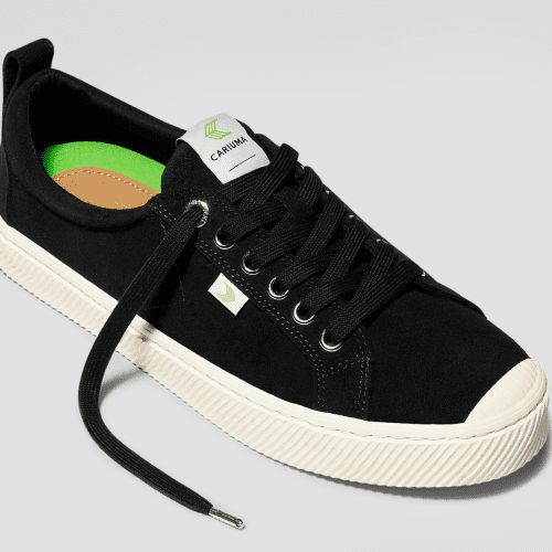 oca low black suede sneaker.feature 1