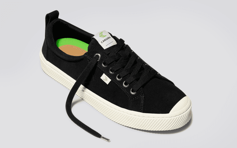 oca low black suede sneaker.feature 1