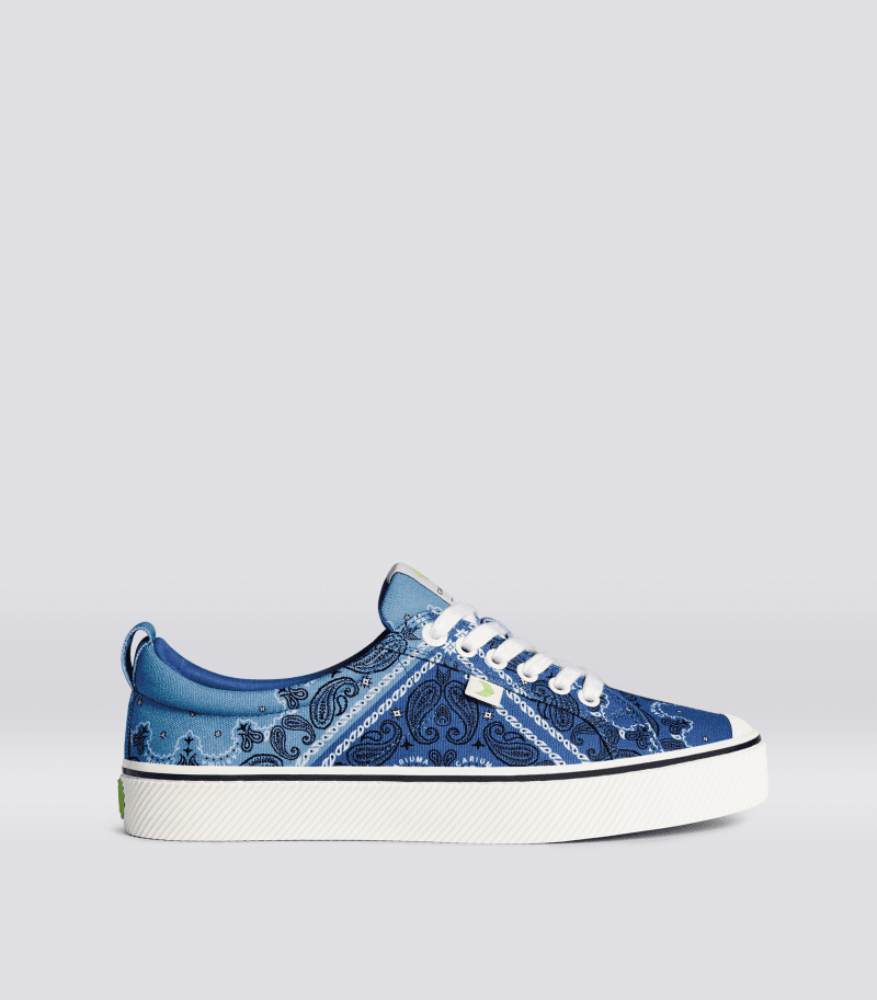 oca low blue bandana canvas sneaker.side view